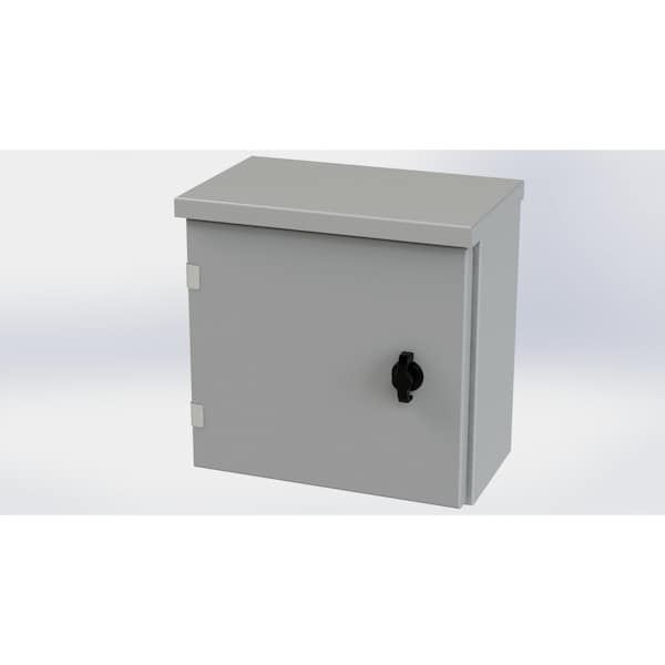 1/4 Turn Knob Latch Electrical Enclosures, 12 in H, 6 in D, 12 in W, NEMA 3R, Galvanized Steel